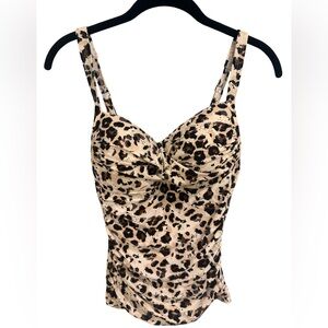 Nip Tuck Leopard Print Tankini Top Multi Fit Cup